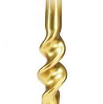 Artikel Gedraaide kaarsen witgouden spiraalkaarsen Ø2cm H30cm 2 st