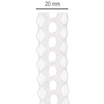 Artikel Decoratief lint met kant, katoen, fijne rand, op een rol, 25 mm breed, 10 m lang