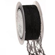 Artikel Kantlint vintage zwart rouwlint kant 40mm 20m