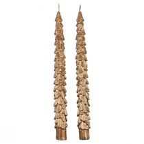 Taper Kaarsen Bruin Metallic Kaarsen Kerstkaarsen 25cm 2st