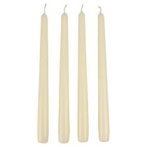 Artikel Conische kaarsen, stokkaarsen, wit ivoor, 250/23 mm, 12 stuks