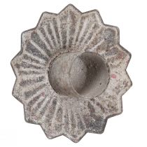Artikel Conische kandelaar om op te plakken antiek grijs 7×8,5cm 4st