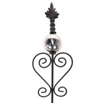 Artikel Tuinpaal met sierlijk ontwerp, decoratieve vorm en stijlvolle metalen bal, 90 cm, 2 stuks
