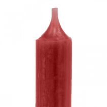 Staafkaars rood gekleurde kaarsen robijnrood 120mm/Ø21mm 6st