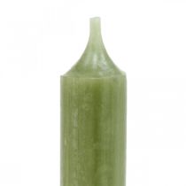 Artikel Taper kaars groen effen premium kaarsen 120mm/Ø21mm 6st