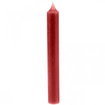 Taper kaars rood effen kaarsen robijnrood 180mm/Ø21mm 6st