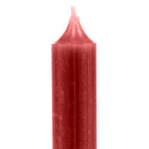 Artikel Taper kaars rood effen kaarsen robijnrood 180mm/Ø21mm 6st