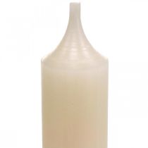 Artikel Taps toelopende kaarsen van witte crèmekleurige was, 180 mm / Ø21 mm, 6 stuks
