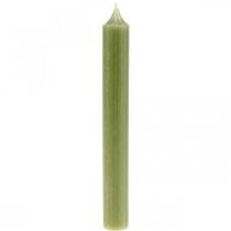 Staafkaars groen gekleurde waxkaarsen 180mm/Ø21mm 6st