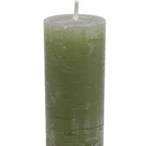 Artikel Effen kaarsen olijfgroene stokkaarsen 34×240mm 4 st
