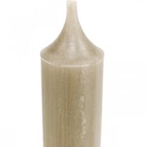 Artikel Stokkaarsen bruine kaarsen kaarsdecoratie herfst Ø21/170mm 6 st