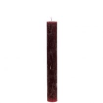 Artikel Taper kaarsen effen bordeauxrood 34mm x 240mm 4st