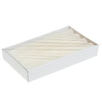 Artikel Conische kaarsen gekleurd crème 34mm x 300mm 4 stuks