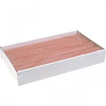 Artikel Taper kaarsen effen Oranje Perzik 34×240mm 4st