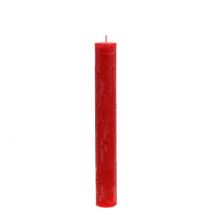 Staafkaarsen rood gekleurd 34mm x 240mm 4st
