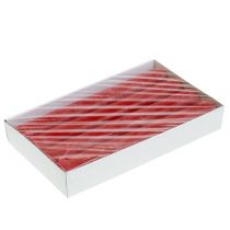 Artikel Effen rode taps toelopende kaarsen, 34 mm x 240 mm, 4 stuks