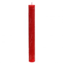 Artikel Taper kaarsen rood gekleurd 34mm x 300mm 4 st