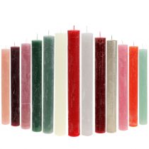 Kaarsen gekleurd door verschillende kleuren 34mm x 240mm 4st