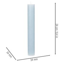 Artikel Blauwe taps toelopende kaars voor kandelaars en tafeldecoratie, 34x240mm, 4 stuks