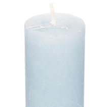 Artikel Blauwe taps toelopende kaars voor kandelaars en tafeldecoratie, 34x240mm, 4 stuks