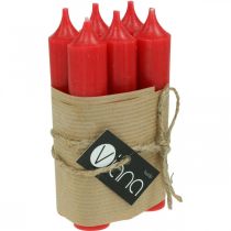 Artikel Taper Candles Korte Kaarsen Rood Decoratie Kerst Ø21/110mm 6 Stuks
