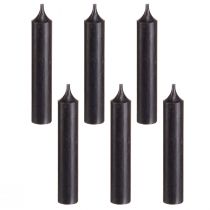 Artikel Taper kaarsen kort kleine kaarsen zwart 110mm Ø21mm 6 stuks bos