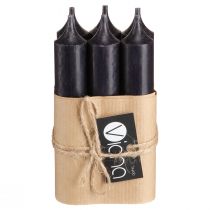 Artikel Taper kaarsen kort kleine kaarsen zwart 110mm Ø21mm 6 stuks bos