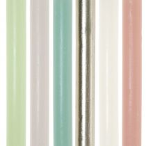 Conische kaarsen gekleurd door verschillende kleuren 21 × 240 mm 12st