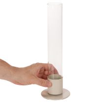 Artikel Moderne kaarsenhouder met glazen cilinder en voet, 31 cm
