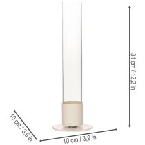 Artikel Moderne kaarsenhouder met glazen cilinder en voet, 31 cm