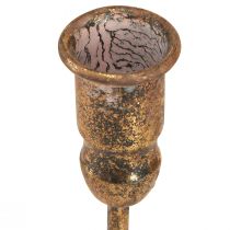 Artikel Antieke stokkandelaar voor 4 kaarsen goud 18×18cm H16,5cm
