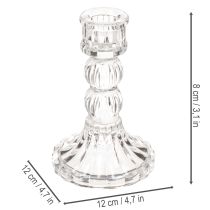 Artikel Transparante kaarsenhouder, klassiek ontwerp, tafeldecoratie, 12 cm, 2 stuks