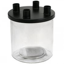 Kandelaar glas Staaf kandelaar decoratie glas H11cm Ø10cm