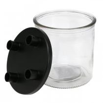 Kandelaar glas Staaf kandelaar decoratie glas H11cm Ø10cm