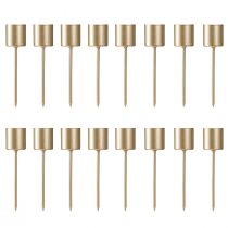 Artikel Kaarsenhouders, mat goud, om in te steken, Ø24mm, 11cm, 16 stuks