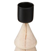 Artikel Stokkaarshouder houten decoratie kerstboom naturel H16cm 2 stuks
