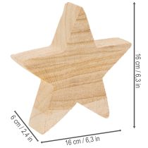 Artikel Rustieke houten stervormige kaarsenhouder voor smalle kaarsen, 16 cm