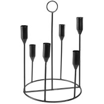 Artikel Metalen kaarsenhouder voor 6 kaarsen, zwart, Ø20 cm, H31 cm