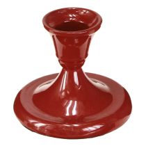 Artikel Metalen kaarsenhouder rood Ø8,5cm H7cm