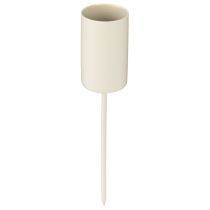 Artikel Metalen kaarsenhouder op stok, beige, H11cm, 4 stuks