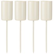 Artikel Metalen kaarsenhouder op stok, beige, H11cm, 4 stuks