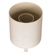 Artikel Kandelaar met glazen cilinder op metalen voet, 50 cm.
