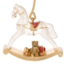 Artikel Kerstboom kaarsenhouder hobbelpaard 20 cm 3 stuks