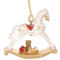 Artikel Kerstboom kaarsenhouder hobbelpaard 20 cm 3 stuks