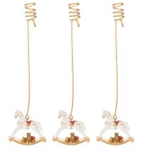 Artikel Kerstboom kaarsenhouder hobbelpaard 20 cm 3 stuks