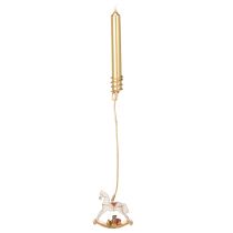 Artikel Kerstboom kaarsenhouder hobbelpaard 20 cm 3 stuks