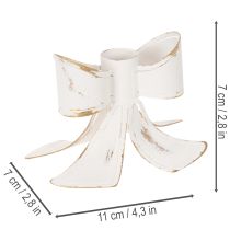 Artikel Vintage kaarsenhouder met strik, 12 cm