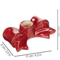 Artikel Rode strikvormige kaarsenstandaards voor taps toelopende kaarsen van 11 cm, 2 stuks