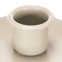 Artikel Kandelaar met voet van berkenhout en metalen ring, 20 cm