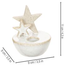 Artikel Keramische sterrenkaarsenstandaards, kerstdecoratie, 11 cm, 2 stuks